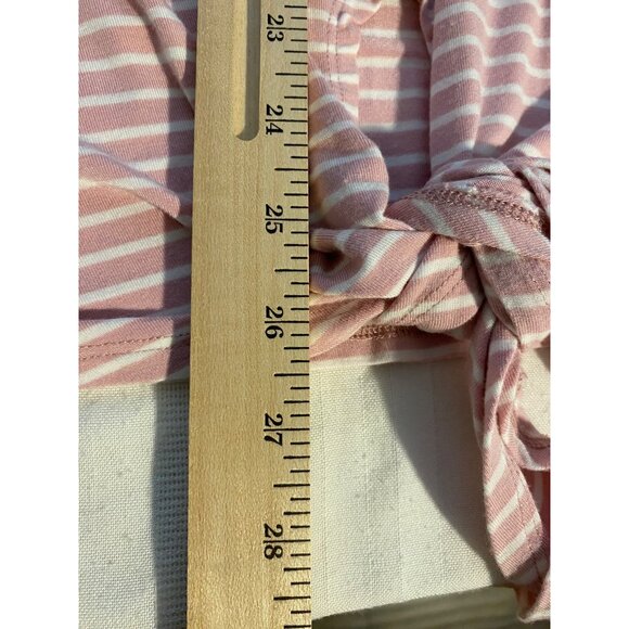 Matty M Womens Size XL Top Striped Pink White Front Tie Detail Soft Boho Casual - Picture 5 of 7
